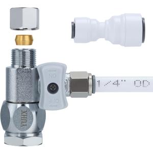 YUHX Feed Water Adapter 3/8" x 1/4" or 3/8" Add-A-Tee, 1/2 x 1/4 or 3/8 Water Line splitter,1/4 Push to Connect not Fit Thread or Braided Hose
