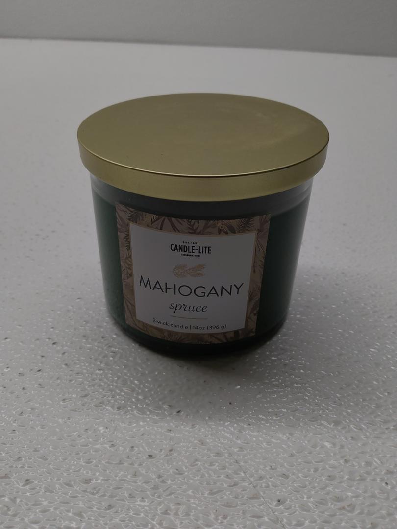 Candle-Lite 3-Wick Candle Mahogany Spruce 14 ounces 