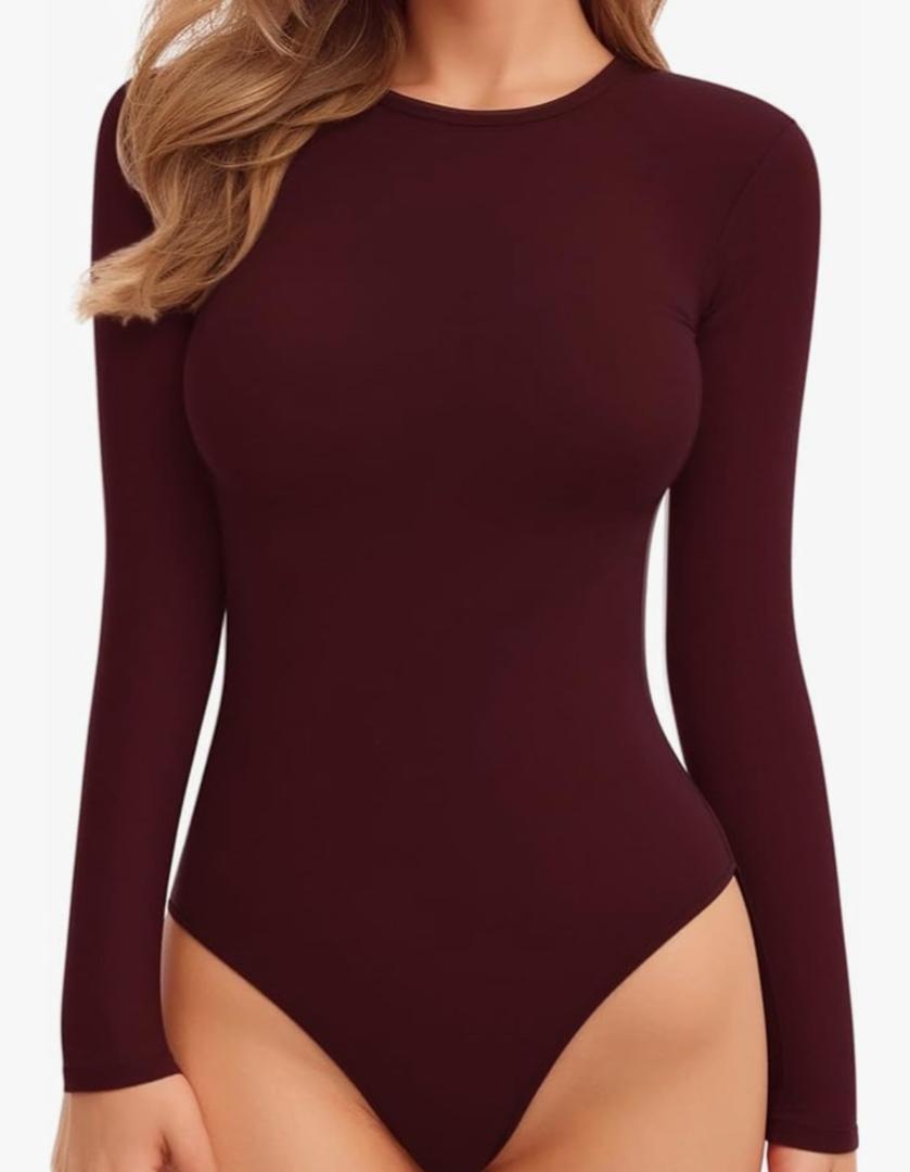 MANGOPOP Tank Top Body Suits Women Sexy Crew Neck Racerback Halter Ribbed Sleeveless Bodysuit for Women, M