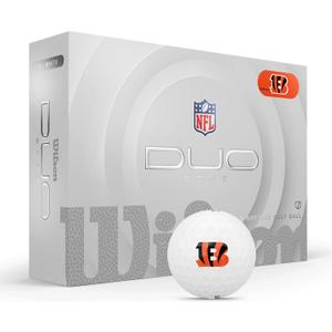 WILSON 2025 Duo Soft NFL Golf Ball - 12 Balls, White, Atlanta Falcons (Cincinnati Bengals)