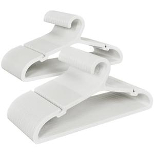 ABHENG 26  Pack Clothes Hangers, Non Slip Plastic Coat Hangers, Space Saving Hangers, Heavy Duty, Hanging Dry Wet Clothes, 16.4" x 8.3", White, UAPY0580W