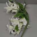 Thiccywoov 2 Pcs 24 Heads Artificial Tiger Lily Flowers with 18 Heads Full Bloom Lily & 6 Buds, 20.5 Inch Long Stem Faux Fake Flowers Bouquets for Wedding Party Decor(White)