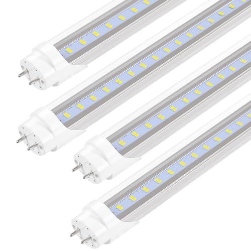 PARNOARCK Fluorescent Light Bulbs 48 inch T8 LED Bulbs 4 Foot Type A+B,24W 3200LM 6500K Clear Cover Super Bright,Single and Double End Powered,T8 T10 T12 Fluorescent Bulbs Replacemen(1 pack)