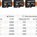 MicroSDXC Memory Card with Full Size Adapter, A2, U3, Read Speed up to 100 MB/s, 128GB, Black