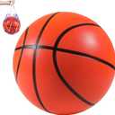 Silent Basketball Size7, New Upgraded Weight 600g Grooved Airless Indoor Basketball, Non-derforming Package, Real Feel & Bounce Like Official Ball, Quiet Dribbling Indoor Training