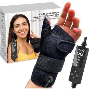 Wrist Thumb Brace Heating Pad for Arthritis, Carpal Tunnel, Tendonitis, De Quervain's Tenosynovitis - Adjustable, Customizable Heat Relief for Hand Pain