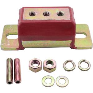 Transmission Mount Kit 1958-2002 Chevy/GMC Trucks & GM Passenger Cars, 3.75" - 4.25" Wide, 1 or 2 Bolt Style, Red Metal Chassis Mount, 2 Units, Rubber Frame