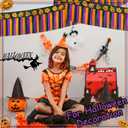 2 x 4 Pack 39Ft Halloween Parade Floats Foil Fringe, Each 10 ft x 15'' Orange Purple Black Pumpkin Tinsel Streamers Garland Banner Table Skirts for Halloween Trailer Car Homecoming Party (4 Pack)