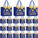 Jetec 45 Pack 2026 Graduation Gift Bags Bulk Small Congrats Bags with Handle and Bow Ribbon 5.5 x 4.7 x 2.5 Inch Grad Paper Treat Gifts Party Favor Supplies for College High School(Blue Gold)