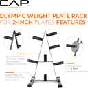 CAP 2-Inch Olympic Plate Tree Rack for Home Gym, Heavy-Duty A-Frame Weight Plate Storage Rack, Space-Saving Plate Organizer Stand, 5-Post & 7-Post, 300lb & 500lb Weight Capacity