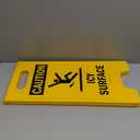 SmartSign 25 x 12 inch Caution - Icy Surface Two-Sided Folding Floor Sign with Symbol, Digitally Printed Polypropylene Plastic, Black and Yellow