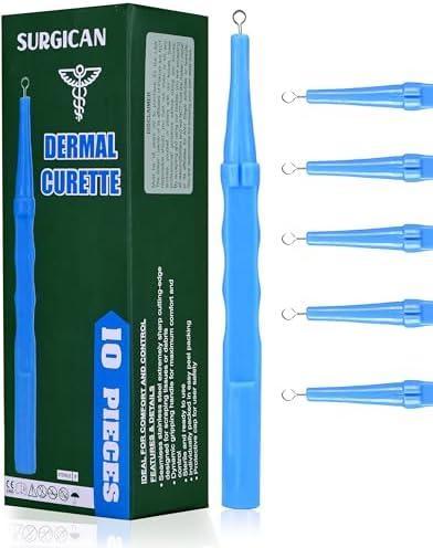 SURGICAN Sterile Disposable Dermal Curettes, Easy Peel Packing - Box of 9 - New and Improved (4 mm [Pack of 9)