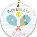 3 x Pickleball Ornament, Besties Ornament 2025  Cute Pickleball Christmas Tree Decoration for Friends, Partners, and Doubles Players  Fun for Pickleball Lovers, Teammates, and Best Friends