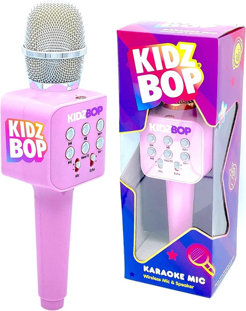 Move2Play, Kidz Bop Karaoke Microphone | The Hit Music Brand for Kids | Toy for Girls & Boys Ages 2, 3, 4, 5, 6, 7, 8+ Years Old | Gift & Birthday Present (Pink)