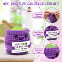 Halloween Positive Cauldron Pot Crochet  Emotional Insprirational Support Gifts for Women Men - Cheer Birthday Gifts for Friends Sister Dad Mom Coworker  Halloween Party Decor Crochet Gift