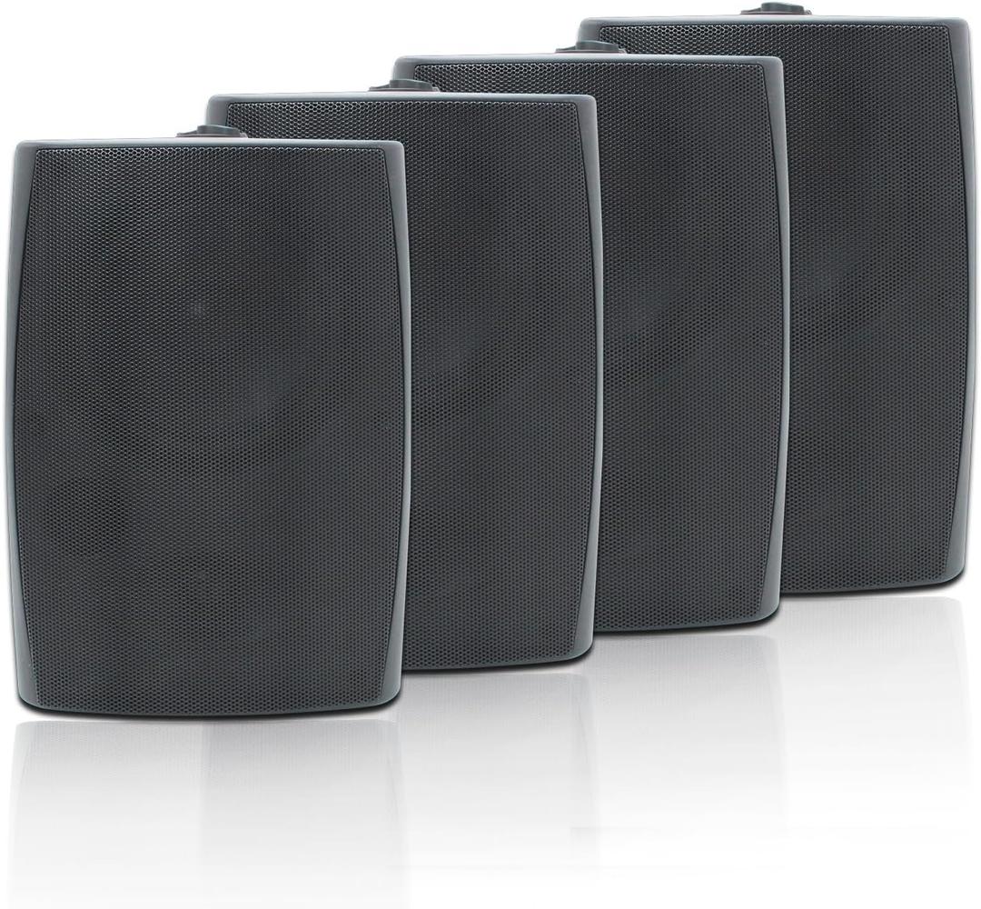 STUDIOFINIX 6.5 Inch Outdoor Speakers Wall-Mounted 800W - Waterproof and High-Performance Audio Solution for Indoor/ Outdoor, Home, Patio, Garden, Backyard(4 Passive Speakers Bundle/ Black)
