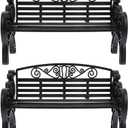 NUOBESTY 2Pcs Miniature Bench Models 8.66In Dollhouse Furniture Park Bench Ornaments Lightweight European Style Fairy Garden Decoration