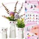 10 Sheet Colorful Cartoon Face Expression Stickers Assorted Funny Eyes Mouth Designs for Water Bottles Suitcases Notebooks DIY Crafts Party Supplies Decorations