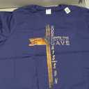 John 3:16 Christian Cross Bible T-Shirt Blue XXL