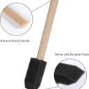 Mister Rui Poly Foam Paint Brushes 50 Pack, Sponge Paint Brushes, Mini Foam Brushes 1 Inch Wood Handle for Painting and Cleaning