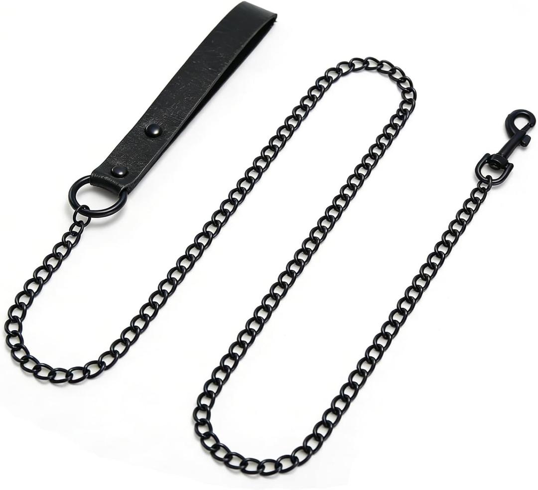 Adjustable Lightweight Metal Black Chain Leash for XS S M L Pet Dogs