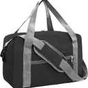 For Spirit Airlines Personal Item Bag 18x14x8 in Underseat Carry-on Luggage Foldable Travel Duffle Bag for Airplanes(30L, Black)