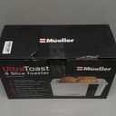 Mueller UltraToast Full Stainless Steel Toaster 4 Slice, Long Extra-Wide Slots for Bagels and Waffles, 6 Browning Levels, LED Display, Cancel/Defrost/Reheat Functions & Removable Tray, Kitchen Gadgets