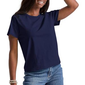Hanes Essentials, Cotton Crewneck Tee, Classic Fit T-Shirt for Women, M