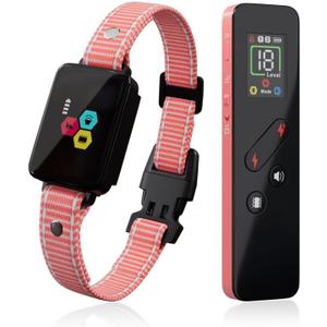 Cat Training Collar Cat Bark Collar with Remote Electric Cats Shock Collar 3300FT IP67 Waterproof 3 Training Modes Beep Vibration Shock Mode Top Meowing Effective for Bad Behavior Rose Pink