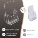 MaxGear 4x9 inch Brochure Holder, 6 Pack Acrylic Display Stand with Business Card Slot, Countertop Literature, Flyer, Trifold, Pamphlet, Booklet Menu Organizer