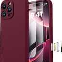 Magnetic for iPhone 16 Pro Case, Compatible with MagSafe, with 9H Nano Screen Protectors, Full Camera Protection, Silicone Shockproof Microfiber Lining Phone Case 6.3", Plum