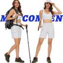 MAGCOMSEN Women's 7" Hiking Golf Shorts 6 Pockets Lightweight Quick Dry Outdoor Casual Cargo Shorts Water Resistant (White, L)