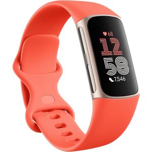 Fitbit Charge 6 Fitness Tracker with Google apps, Heart Rate on Exercise Equipment, 6-Months Premium Membership Included, GPS, Health Tools and More, Gold/Coral, One Size (S & L Bands Included) Fitbit Charge 6 Fitness Tracker with Google apps, Heart Rate on Exercise Equipment, 6-Months Premium Membership Included, GPS, Health Tools and More, Gold/Coral, One Size (S & L Bands Included)