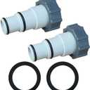 Pool Hose Adapter 1 1/4 to 1 1/2 Replacement Hose Adapter w/Collar for Threaded Connection Pumps, Converts 1.5" and 1.25" Type B Hoses for Pool Set, Pool Accessories