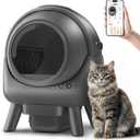 Automatic Litter Box, Self Cleaning Litter Box for Multiple Cats, Smart APP Control & Dual Safety Sensors, 15-Day Large Capacity Waste Bin, Odor Control, Includes Trash Bags,Gray