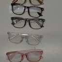 Blue Light Glasses for Woman Men | 99% Blue Light Blocking Glasses for Computer Gaming TV Phone Screen Square Frame | Anti Eyestrain & UV Glare Protection - 5 Pair (5 Pack Mix Color-1)