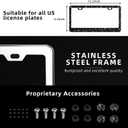 OKLPF Bling License Plate Frame for Women, 2PCS Sparkly License Plate Frames| Over 1200 pcs14 Facets Bedazzled Clear Glass Diamond Rhinestone Crystals w/Free Glitter Diamond Box (Black)