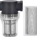 Water Filter, 3/4'' Female Twist-On Pipe Strainer, Nylon PA66 cover, PC bowl, 304 Stainless Screen(40 and 80 Mesh)