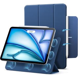 ESR for iPad Air 11 Inch Case M4/M3/M2 (2026/2025/2024), iPad Air 5th/4th Gen (2022/2020), Powerful Magnetic Attachment, Slim Trifold Stand Case, Auto Wake/Sleep, Durable Protection, Navy Blue