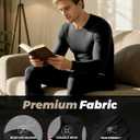 WEERTI Thermal Underwear for Men Long Johns with Fleece Lined Base Layer Men Cold Weather Top Bottom (Black)
