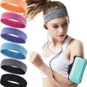 6Pack Sweat Bands Headbands for Women Workout, Women's Fashion Non Slip Headband, Moisture Wicking Sweatband for Sports Running Athletic Yoga