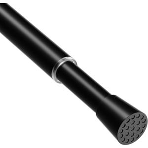 Adjustable curtain rods for windows 23-39 Inches for curtains Tension Rods for curtain rod no drilling.closet tension rods for hanging clothes,cafe curtain tension rod (Black-1PCS)