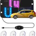 LED Light Sign for Car, Taxi Sign Light Windshield Led Sign Car LED Decal with Suction Cups USB Plug for Cars, Trucks, SUVs (Pink - Blue)