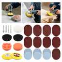 131pcs 3inch Sanding Disc Drill Polishing Kit, Sanding Attachment for Drill Grinder Rotary Tools, Dry Wet Headlight Restoration Kit for Car Polishing, Glass Finishing, Scum Removal