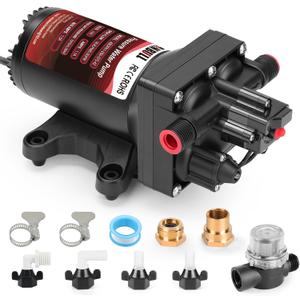 ANBULL Water Pressure Pump 110V 5.0GPM 75PSI, 4-Chamber Electric Water Diaphragm Transfer Pump with Automatic Pressure Switch, Self-Priming for RV, Marine, Home Water System & Irrigating