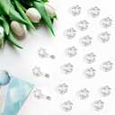 YISSION 20Pcs Mini Rhinestone Flower Hair Clips Cute White Pearl Hair Pins Small Decorative Hair Clips Wedding Hair Barrettes Bridal Hair Accessories for Girls Women