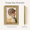 HLiWEGNS Antique Gold 8x12 Frame Poster Frame with Aged Gold Finish Picture Frame for 8 x 12 Artwork, Canvas Prints, Puzzles, and Wall Decor