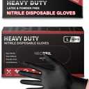 NEOTRIL 6 Mil Heavy Duty Black Nitrile Disposable Gloves, Latex Powder-Free, Textured Rubber Gloves for Cooking Mechanic