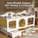 Rabbit Cage with Storage Space, Transparent Door & Waste Collection Tray Sturdy, Spacious, & Easy-to-Clean Ideal for Rabbits, Guinea Pigs, and Small Pets