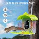 Smart Bird Feeder with Camera, AI Identify Birds Species Solar Powered, 2K HD Video Bird House with Camera, Instant Arrival Alerts, Waterproof Squirrel Proof, Gift for BirdLovers, 2.4GHz WiFi, Green
